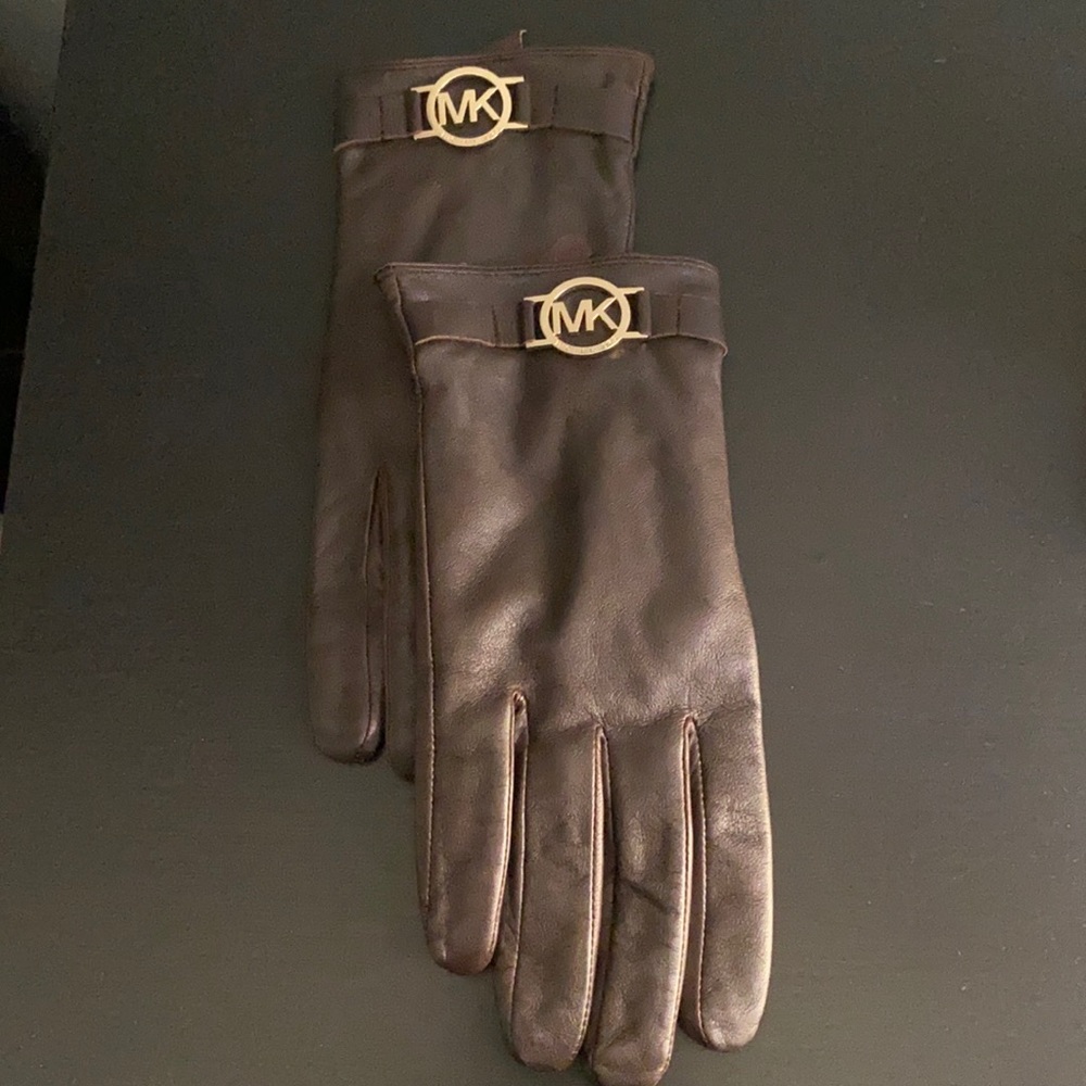 Michael Michael Kors brown leather gloves